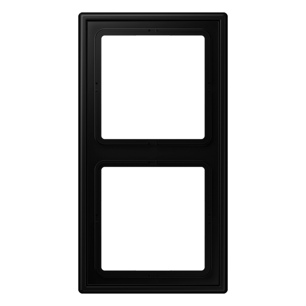 Cover frame 2-gang, 81 mm, matt black image 2