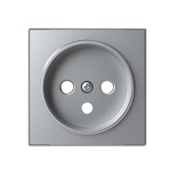 8587 PL Cover plate for French socket outlet - Silver Socket outlet Central cover plate Silver - Sky Niessen image 1
