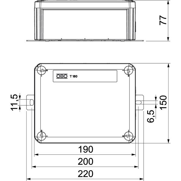 T160E 0VA Junction box for function maintenance 190x150x77 image 2