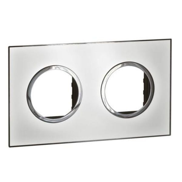 Arteor™ - Plate - French/German std - round - 2 x 2 modules - Mirror White image 1