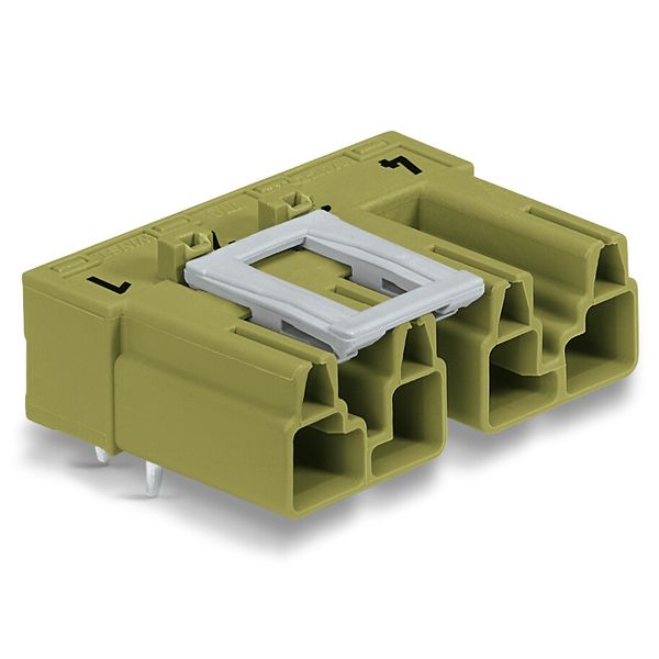 Plug for PCBs angled 4-pole light green image 1