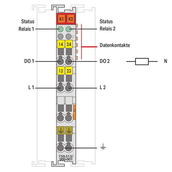 2-channel relay output AC 250 V 2.0 A light gray image 2