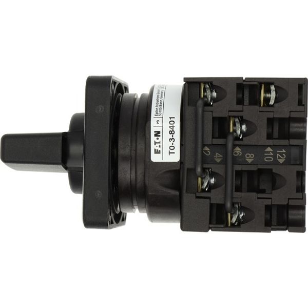 Reversing switches, T0, 20 A, flush mounting, 3 contact unit(s), Contacts: 5, 60 °, maintained, With 0 (Off) position, 1-0-2, Design number 8401 image 2
