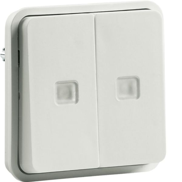 CUBYKO BUTTON DOUBLE LIGHT ASSEMBLY/NO IP55 WHITE image 1