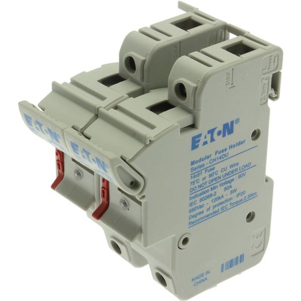 Fuse-holder, low voltage, 50 A, AC 690 V, 14 x 51 mm, 2P, IEC, With indicator image 3