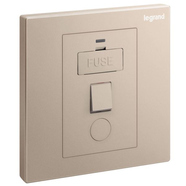 Galion - 1 gang switched fused connection unit with led power indicator and cord outlet - 13A - Rose Gold image 1