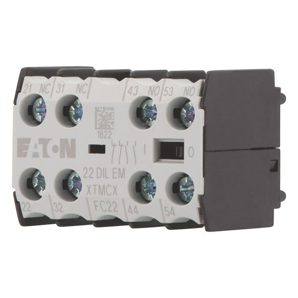 Auxiliary contact module, 4 pole, 2 N/O, 2 NC, Front fixing, Screw terminals, DILE(E)M image 2