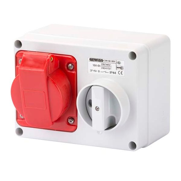 FIXED INTERLOCKED HORIZONTAL SOCKET-OUTLET - WITH BOTTOM - WITHOUT FUSE-HOLDER BASE - 3P+N+E 16A 346-415V - 50/60HZ 6H - IP44 image 2