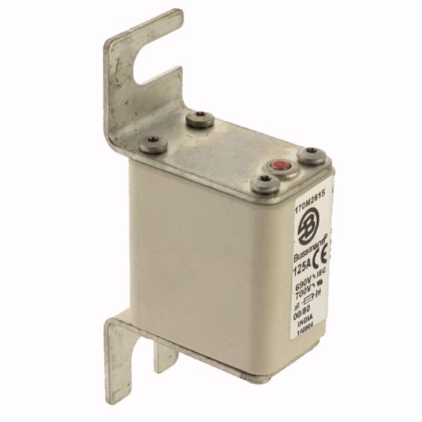 Fuse-link, high speed, 125 A, AC 690 V, DIN 00, 30 x 51 x 100 mm, aR, DIN, IEC, single indicator image 4