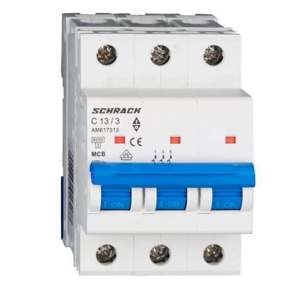 Miniature Circuit Breaker (MCB) AMPARO 6kA, C 13A, 3-pole image 2