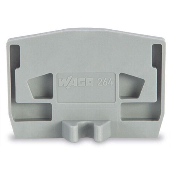 End plate with fixing flange 4 mm thick light gray image 2