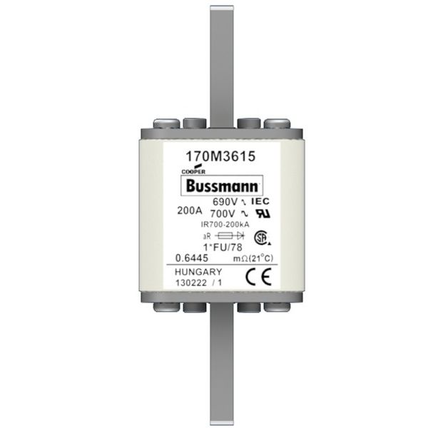 Fuse-link, high speed, 250 A, AC 690 V, compact size 1, 45 x 45 x 110 mm, aR, IEC, UL image 1