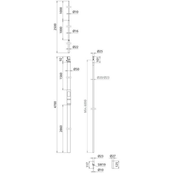 HVI Conductor D 23mm Cu w. support. tube L 4700mm a. air-term. rod L 2 image 2