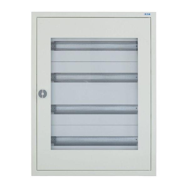 Complete flush-mounted flat distribution board with window, white, 24 SU per row, 4 rows, type C image 5