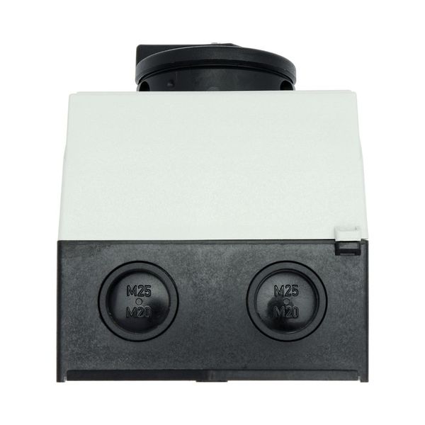 Main switch, T0, 20 A, surface mounting, 3 contact unit(s), 3 pole, 2 N/O, 1 N/C, STOP function, Lockable in the 0 (Off) position, hard knockout versi image 41