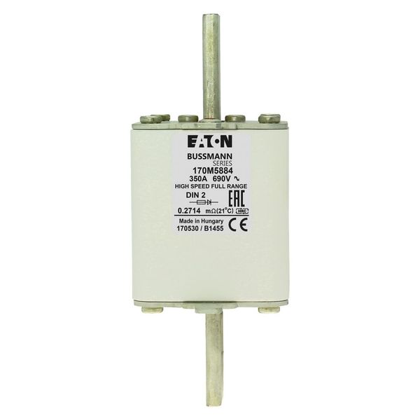 Fuse-link, high speed, 350 A, AC 690 V, DIN 2, 60 x 74 x 150 mm, gR, DIN, IEC, single indicator image 9