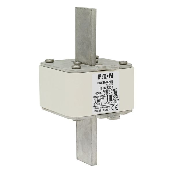 Fuse-link, high speed, 400 A, AC 1250 V, size 3, 76 x 76 x 155 mm, aR, IEC, single indicator image 17