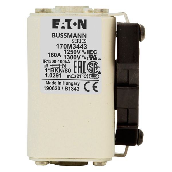 Fuse-link, high speed, 160 A, AC 1250 V, compact size 1, 45 x 59 x 81 mm, aR, IEC, UL, single indicator image 8