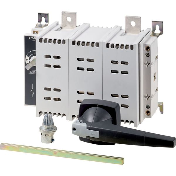 DC switch disconnector, 800 A, 2 pole, 1 N/O, 1 N/C, with grey knob, rear mounting image 4