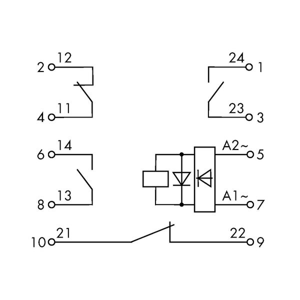 Relay module Nominal input voltage: 24 … 230 V AC/DC 2 break and 2 mak image 6
