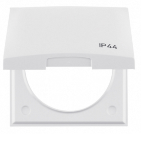 Frame with hinged cover and imprint "IP44", Integro Flow, polar white image 1