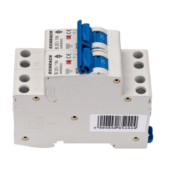 Miniature Circuit Breaker (MCB) AMPARO 6kA, B 20A, 2P+2N image 7