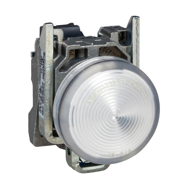 Complete pilot light, Harmony XB4 - ATEX D, 22mm, IP65, white, integral LED, 24V, lugs image 1