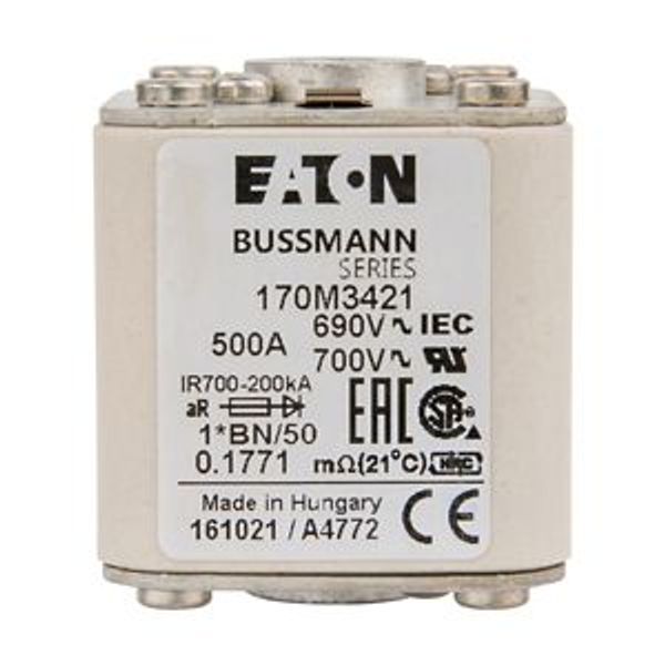 Fuse-link, high speed, 80 A, AC 1250 V, compact size 1, 45 x 59 x 81 mm, aR, IEC, UL, single indicator image 6