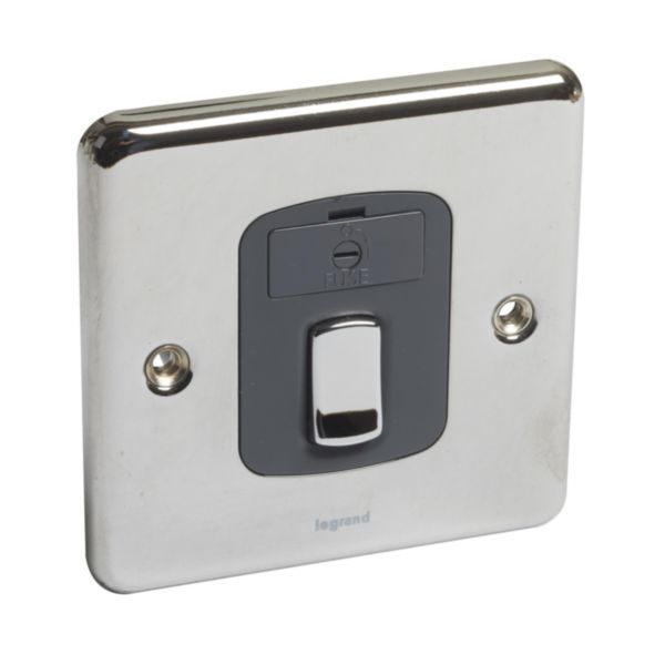 Synergy Authentic 13A Double Pole Switched Fused Connection Unit Polished Stainless Steel image 1