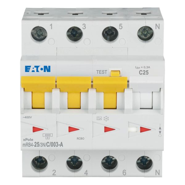 RCD/MCB combination, 25 A, 300 mA, MCB trip characteristic: C, 3p+N, RCD trip characteristic: A image 9