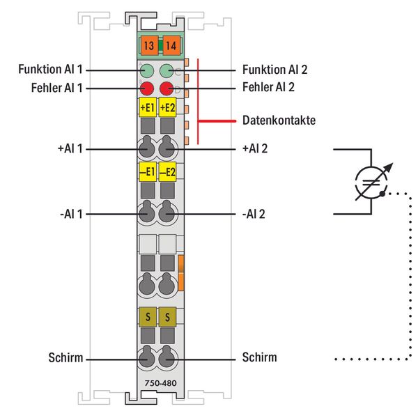 2-channel analog input 0 … 20 mA Differential input light gray image 3