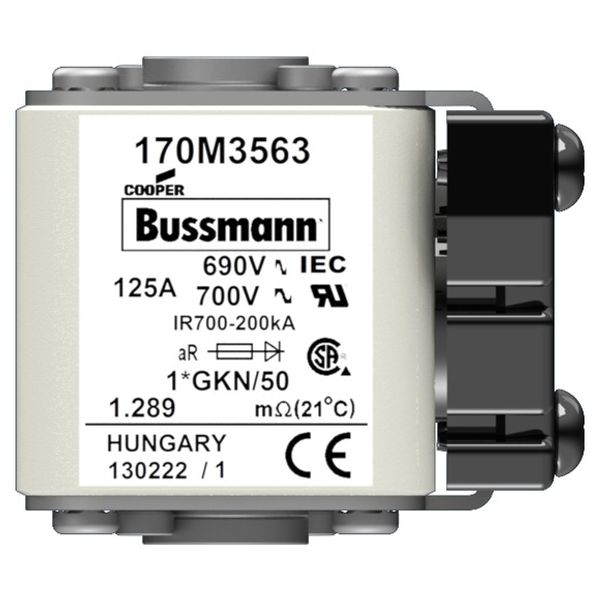 Fuse-link, high speed, 350 A, AC 690 V, compact size 1, 45 x 59 x 51 mm, aR, IEC, UL, single indicator image 6