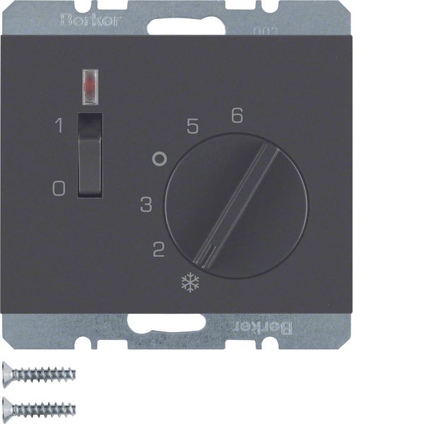 Thermostat, NC contact, centre plate, rocker switch, K.1, ant. matt, l image 1