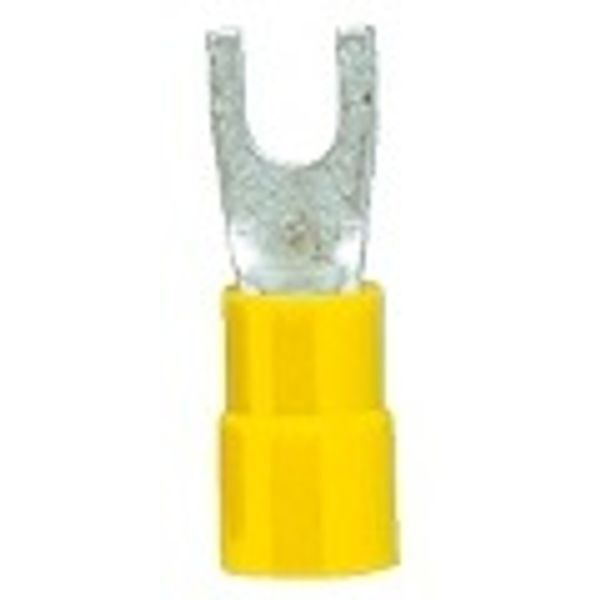 Fork crimp cable shoe, insulated, yellow, 4-6mmý, M4 image 1