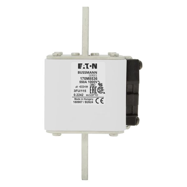 Fuse-link, high speed, 550 A, AC 1000 V, size 3, 76 x 92 x 159 mm, aR, IEC, UL, single indicator image 16