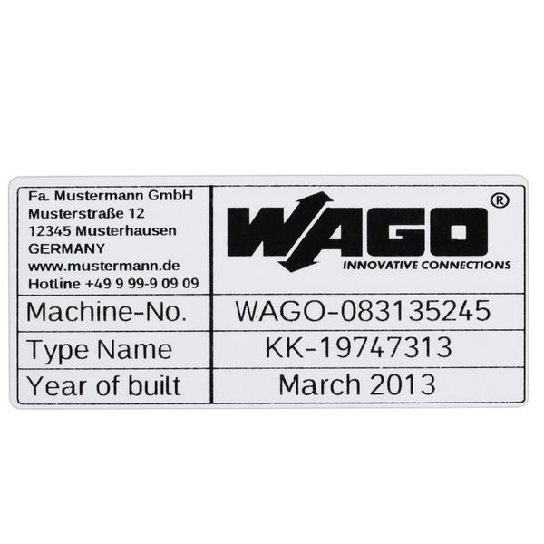 Type labels 99 x 44 mm silver-colored image 1