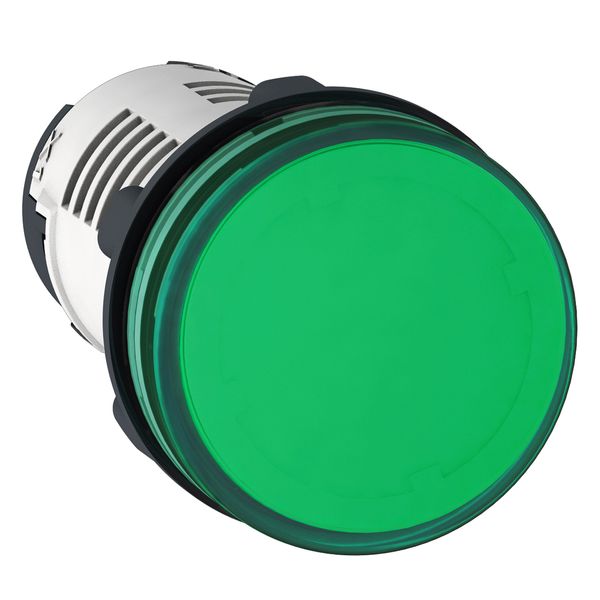 Harmony XB7, Monolithic pilot light, plastic, green, Ø22, integral LED, 230…240 V AC image 1