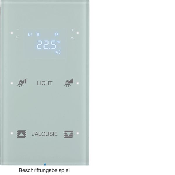 Touch sensor 2g thermostat, display, intg bus coupl. , KNX-R.3, glass  image 1