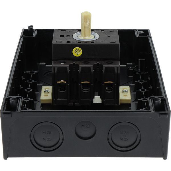 On-Off switch, P3, 63 A, surface mounting, 3 pole, with black thumb grip and front plate image 38