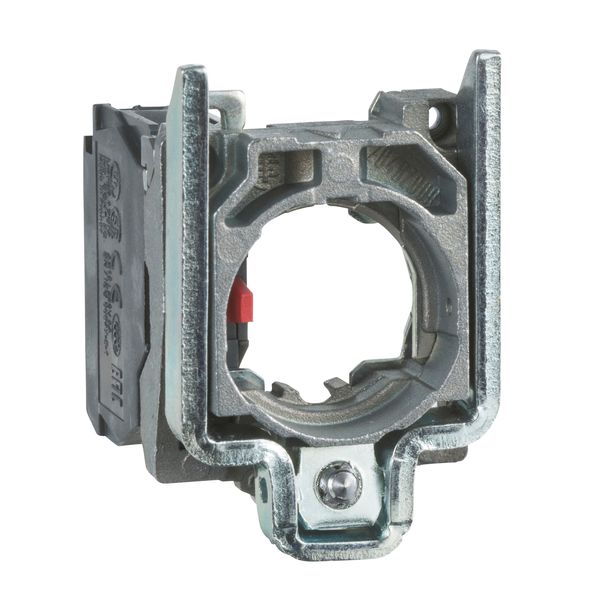 Harmony XB4, Single contact block with body/fixing collar, metal, screw clamp terminal, 1 NO + 1 NC image 1