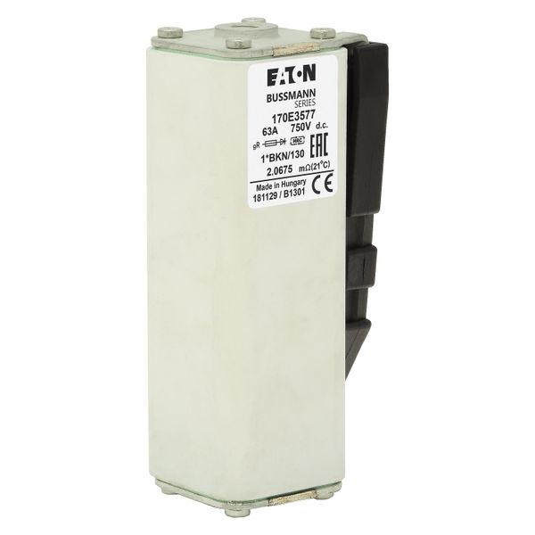 Fuse-link, high speed, 63 A, DC 750 V, compact size 1, gR, IEC, with indicator image 9