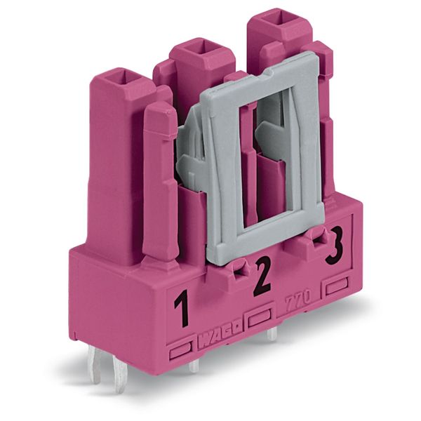 Socket for PCBs straight 3-pole pink image 4