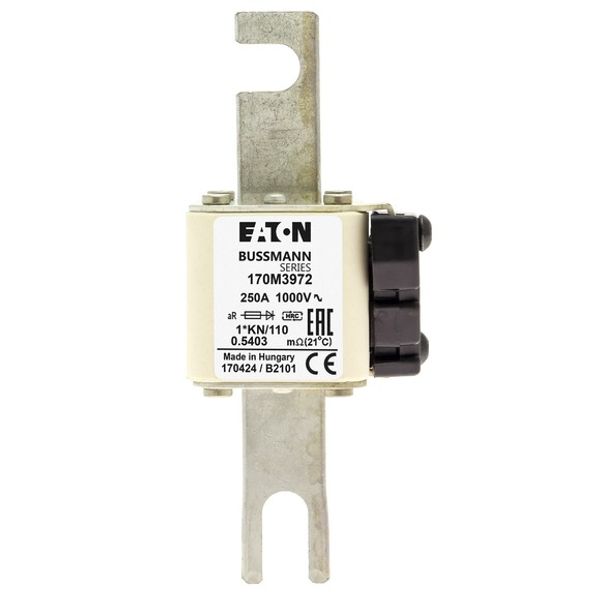 Fuse-link, high speed, 250 A, AC 1000 V, compact DIN 1, 43 x 61 x 138 mm, aR, DIN, IEC, type K indicator image 2