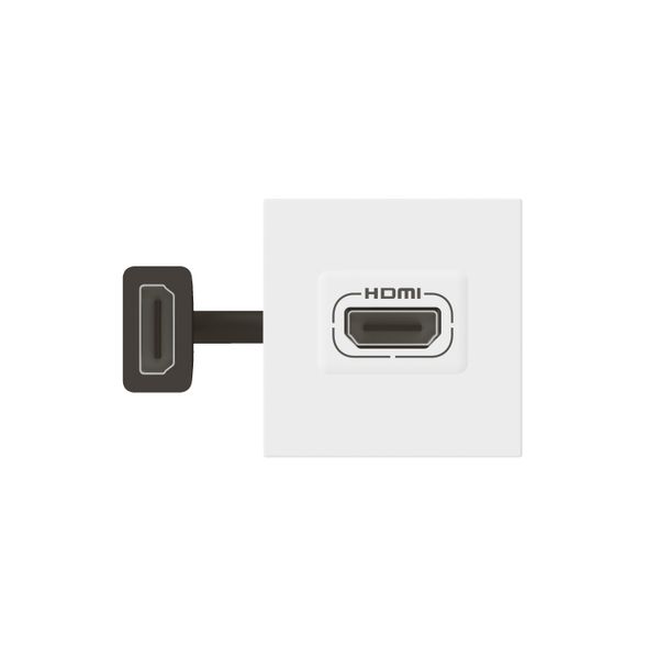 HDMI preterminated socket 2 modules white Mosaic image 2