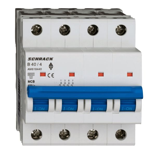 Miniature Circuit Breaker (MCB) AMPARO 6kA, B 40A, 4-pole image 1
