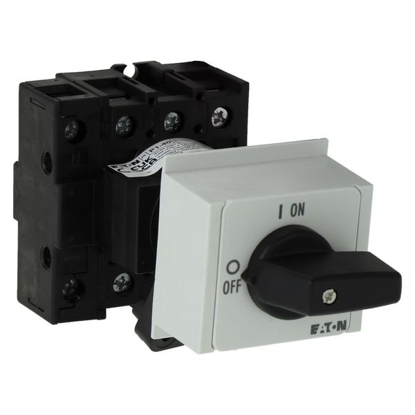 On-Off switch, P1, 40 A, service distribution board mounting, 3 pole + N, with black thumb grip and front plate image 13