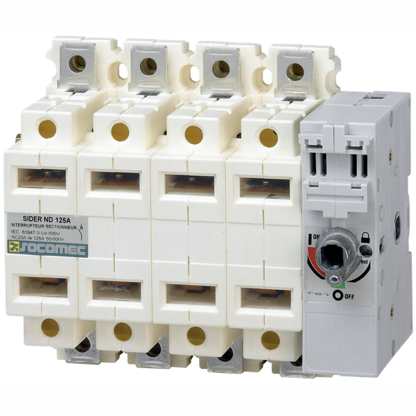 Load break switch with visible contacts  SIDER 3P 125A front & side op image 2
