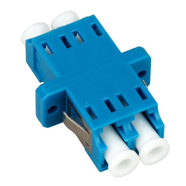 FO Coupler LC-Duplex,Plastic,Singlemode,zirc,flange,blue,ECO image 1
