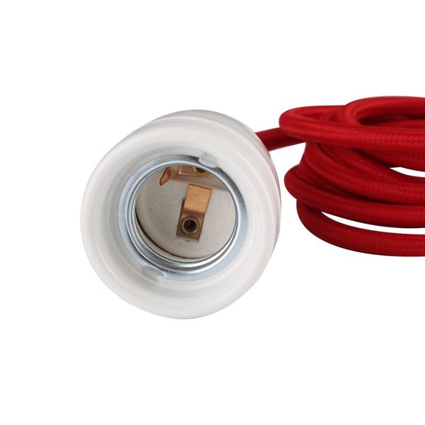 Lampholder E27 Design set with Textilee cable red SHAD image 1