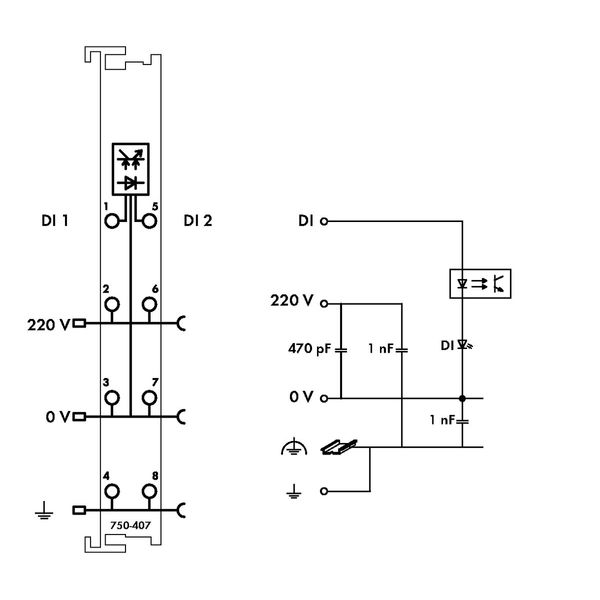 2-channel digital input 220 VDC light gray image 4